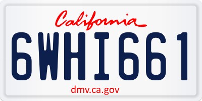 CA license plate 6WHI661