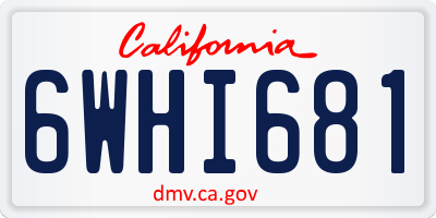 CA license plate 6WHI681