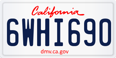 CA license plate 6WHI690