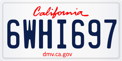 CA license plate 6WHI697