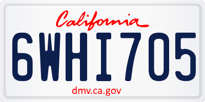 CA license plate 6WHI705