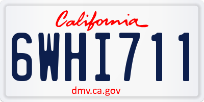 CA license plate 6WHI711