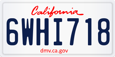 CA license plate 6WHI718