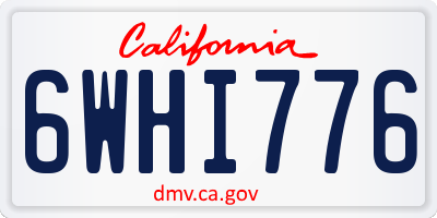 CA license plate 6WHI776