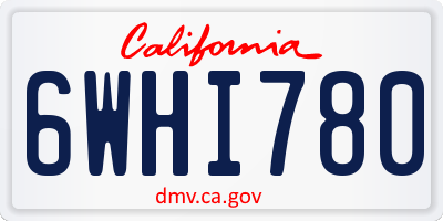 CA license plate 6WHI780