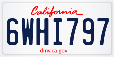 CA license plate 6WHI797