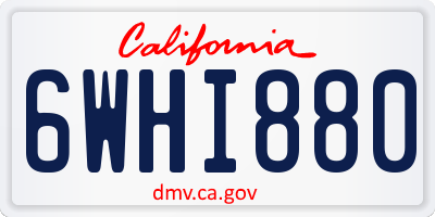 CA license plate 6WHI880