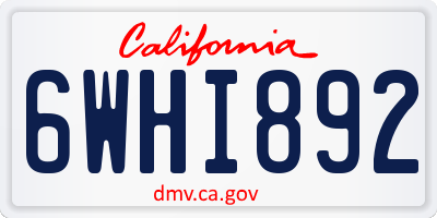 CA license plate 6WHI892