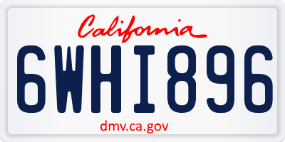 CA license plate 6WHI896