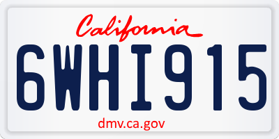 CA license plate 6WHI915