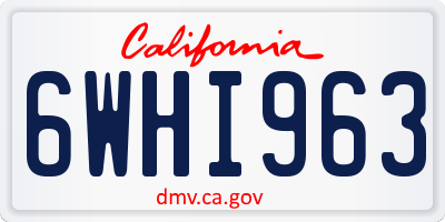 CA license plate 6WHI963
