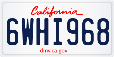 CA license plate 6WHI968