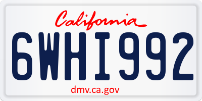 CA license plate 6WHI992