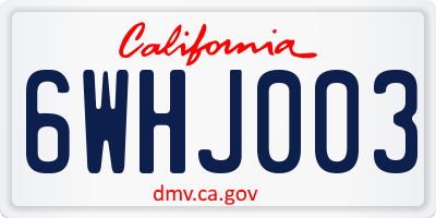 CA license plate 6WHJ003