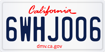 CA license plate 6WHJ006