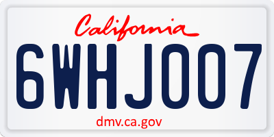 CA license plate 6WHJ007