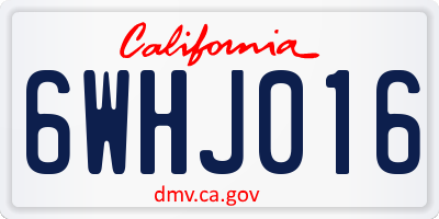 CA license plate 6WHJ016