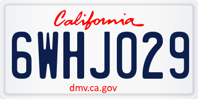 CA license plate 6WHJ029