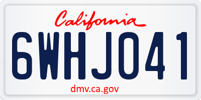 CA license plate 6WHJ041