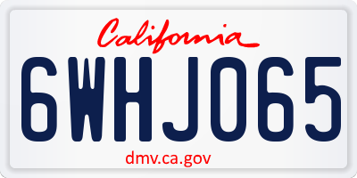 CA license plate 6WHJ065