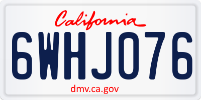 CA license plate 6WHJ076