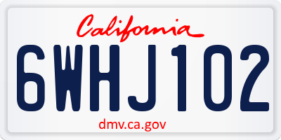 CA license plate 6WHJ102