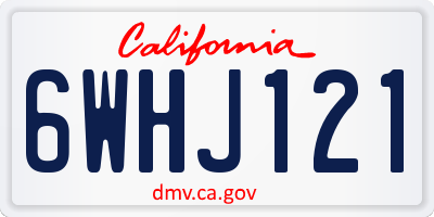 CA license plate 6WHJ121