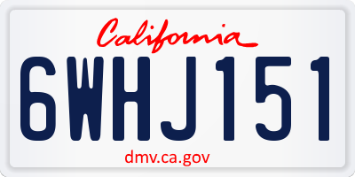 CA license plate 6WHJ151