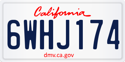 CA license plate 6WHJ174