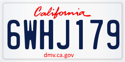 CA license plate 6WHJ179