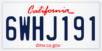 CA license plate 6WHJ191