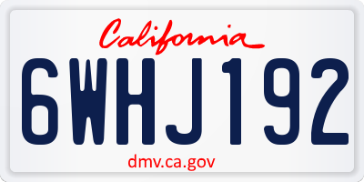 CA license plate 6WHJ192