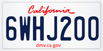 CA license plate 6WHJ200