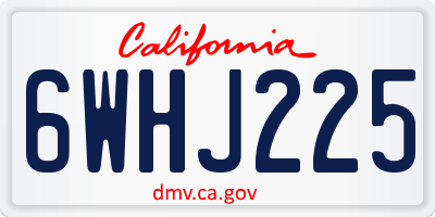CA license plate 6WHJ225