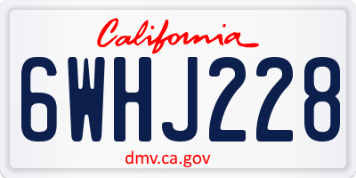 CA license plate 6WHJ228