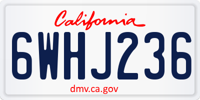 CA license plate 6WHJ236