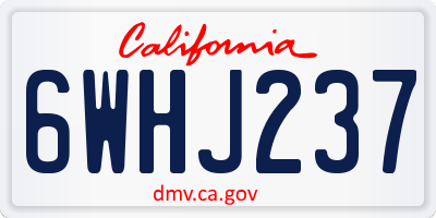CA license plate 6WHJ237