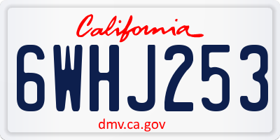 CA license plate 6WHJ253