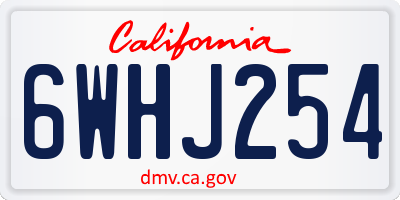 CA license plate 6WHJ254