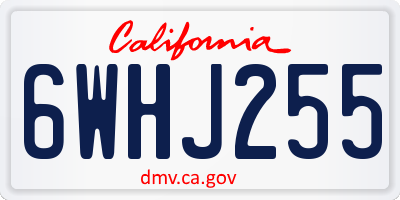 CA license plate 6WHJ255