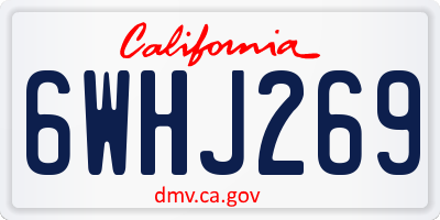 CA license plate 6WHJ269