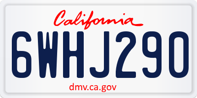 CA license plate 6WHJ290