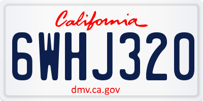 CA license plate 6WHJ320