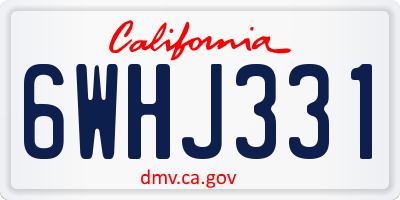 CA license plate 6WHJ331