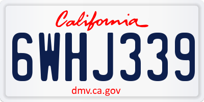 CA license plate 6WHJ339