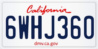 CA license plate 6WHJ360