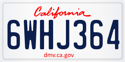 CA license plate 6WHJ364