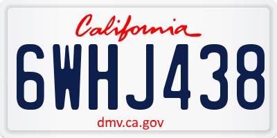 CA license plate 6WHJ438