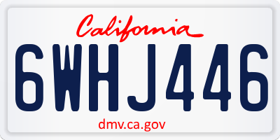 CA license plate 6WHJ446