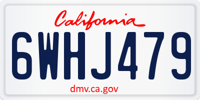 CA license plate 6WHJ479